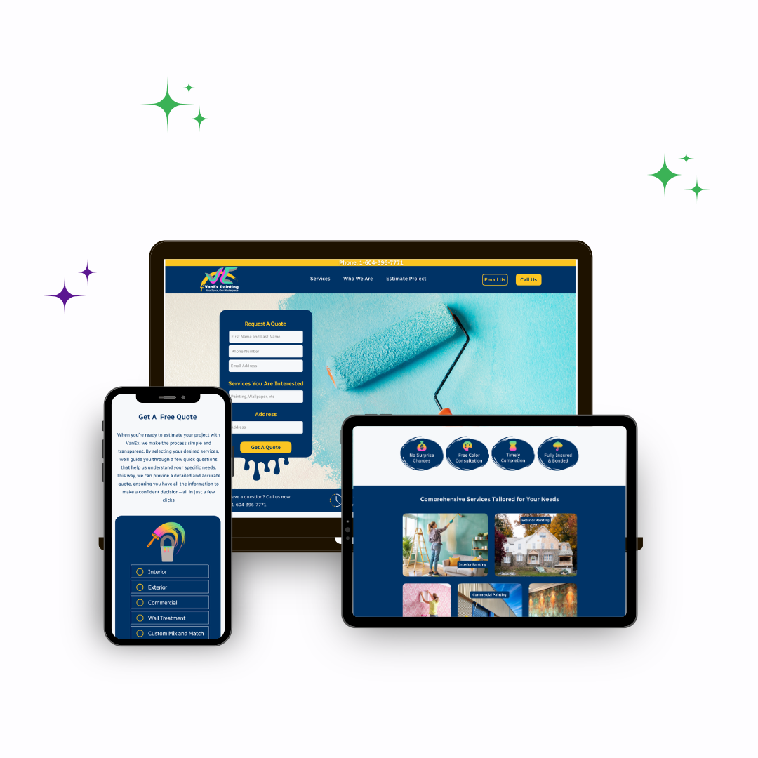 Vanex Painting website preview